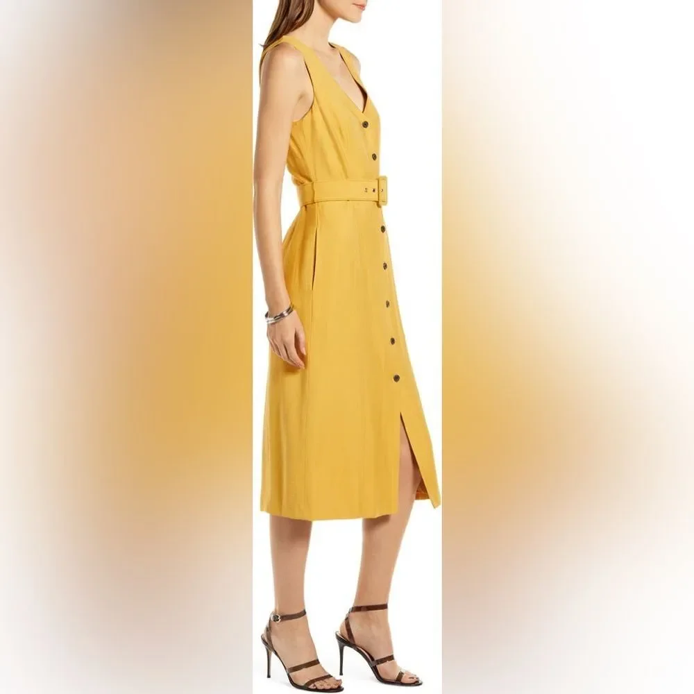 Something Navy Sleeveless Button-Up Midi Dress XXS NWOT - Picture 3 of 16
